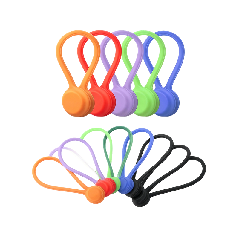 110mm/190mm Magnetic Silicone Reusable Cable Ties Wiring Accessories