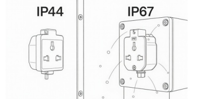 Panel-Mounted Straight Socket IP44 VS IP67