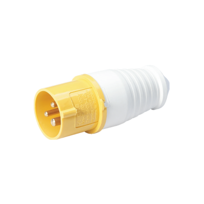 Yellow 3-Pin Waterproof Industrial Power Plug